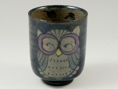 有田 波佐見焼 翔芳窯 錦フクロウ 組湯呑(夫婦湯呑) 20815
