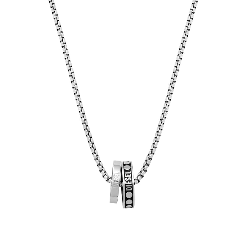 Diesel メンズ ステンレススチール チェーンネックレス, one size, ステンレス鋼