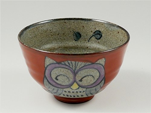 有田 波佐見焼 翔芳窯 錦フクロウ 組茶碗(夫婦茶碗) 20615