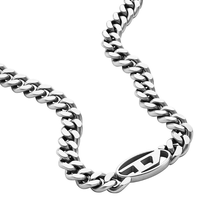 Diesel メンズ ステンレススチール ロブスタークラスプクロージャー チェーンネックレス, ステンレス鋼, ジェムストーンなし
