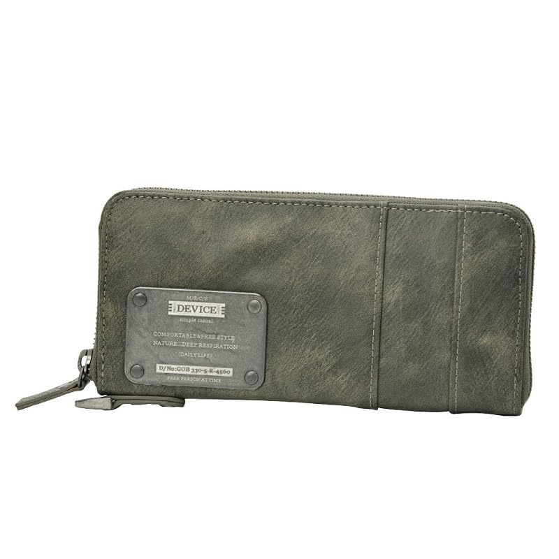 [デバイス] メンズ 財布 ラウンド長財布 DPG60058 カーキ