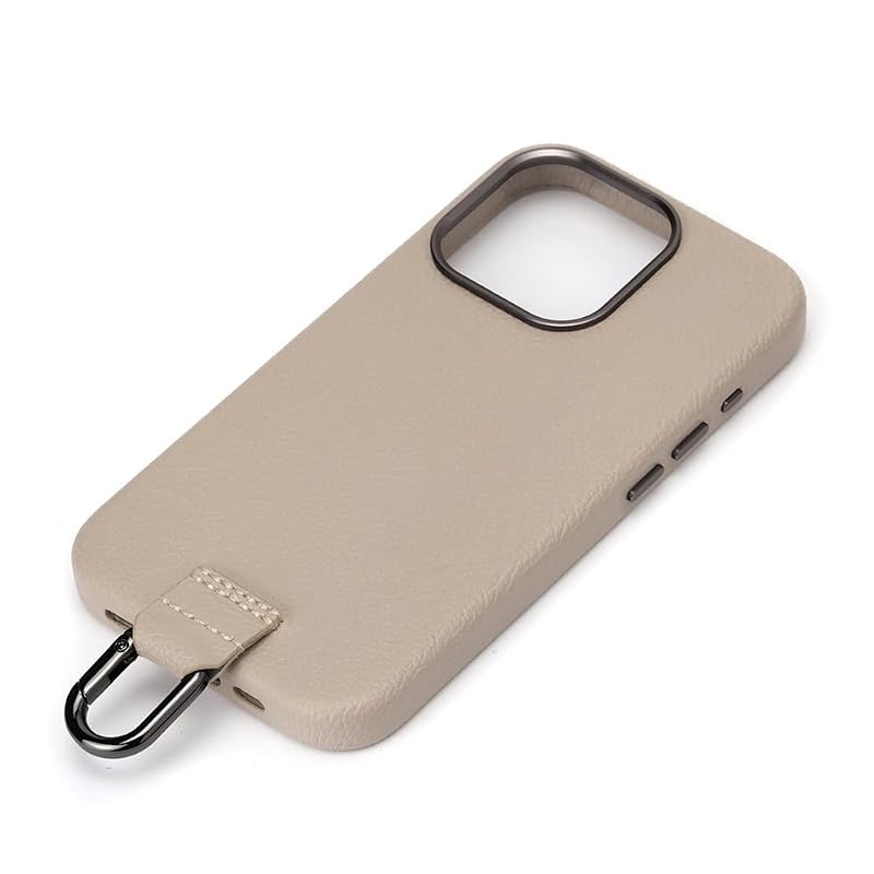 iPhone 15 Pro用 PUレザーケース [グレー]