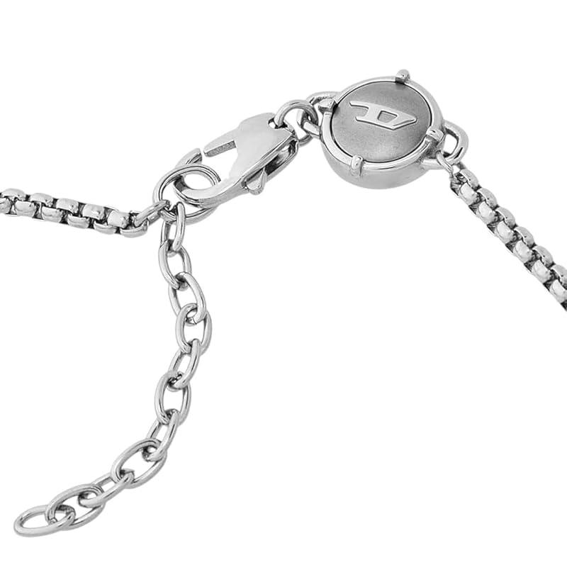 DIESEL ディーゼル DX1168040 ダブルリング ネックレス ステンレス ロゴ メンズ [並行輸入品]