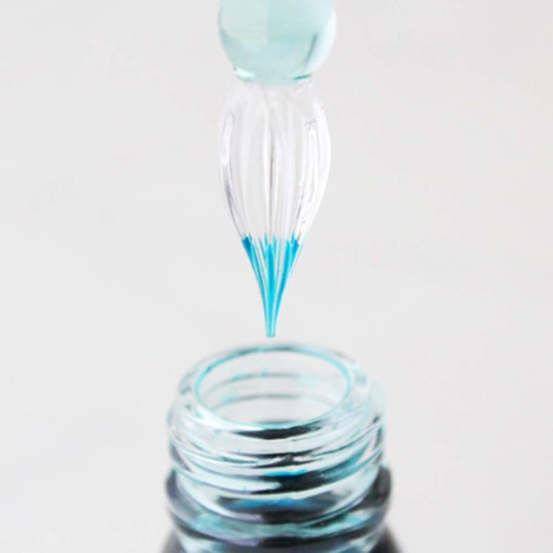 エルバン(Herbin) ガラスペン&インクセット 専用箱入【ハンドクラフト】つむぎ ブルー & ミニインク ディープブルー(10ml)セット【1670年創業フランスの伝統的ブランド】HERBIN hb21413set