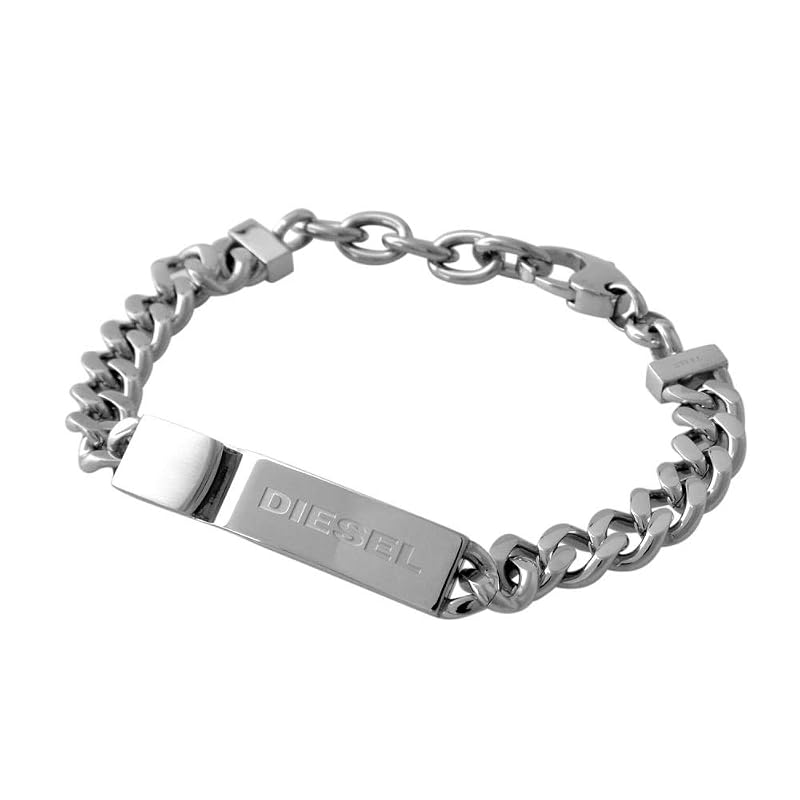 DIESEL ディーゼル ロゴプレート＆チェーン メンズ ブレスレット 【abde00151m】 [並行輸入品]