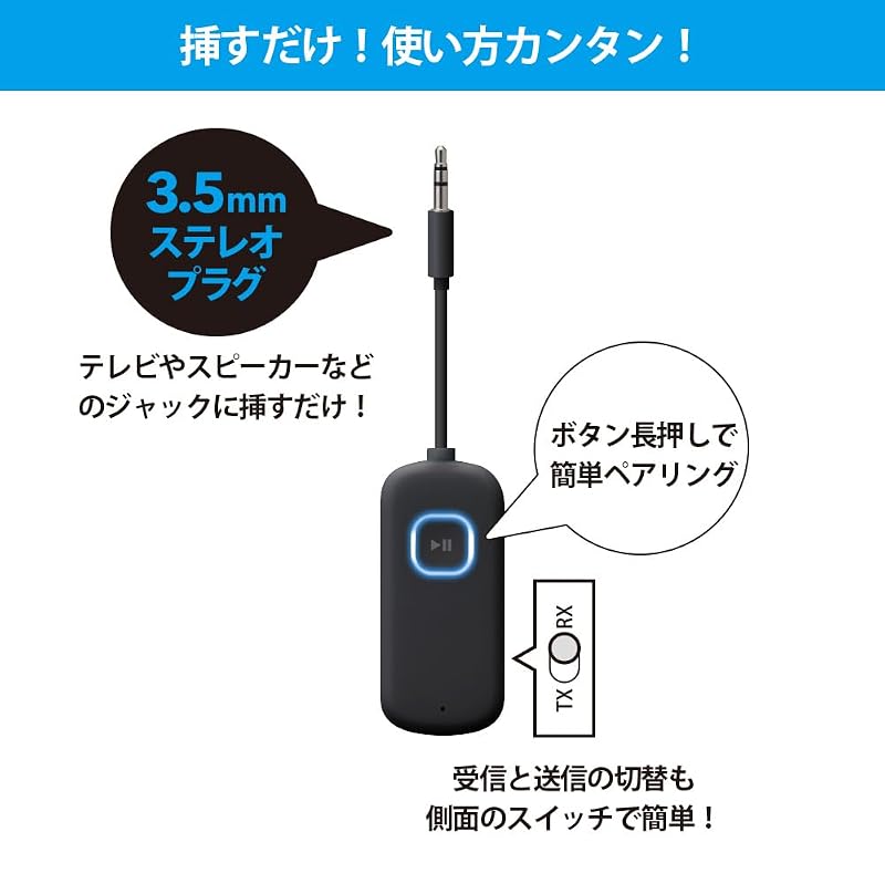 Premium Style Bluetooth トランスミッター/レシーバー [ホワイト] PG-WTR1WH2