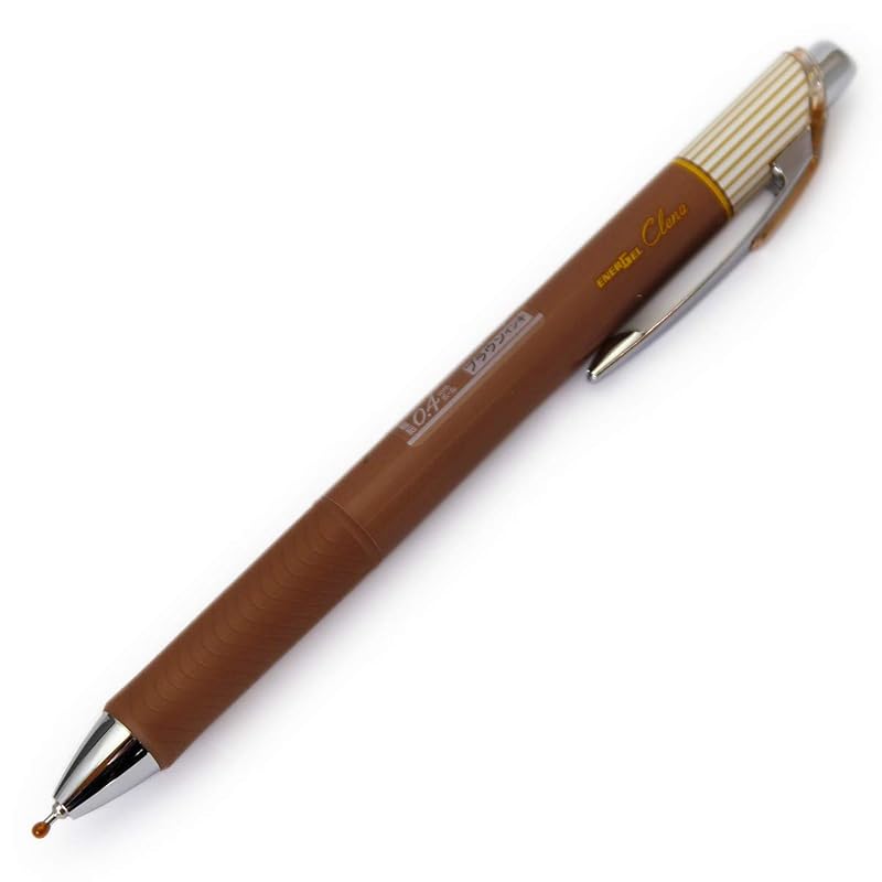 ぺんてる エナージェルクレナ インク/ブラウン 0.4mm〈極細〉ニードルチップ BLN74L-E 本体サイズ:16x11x147mm/13g
