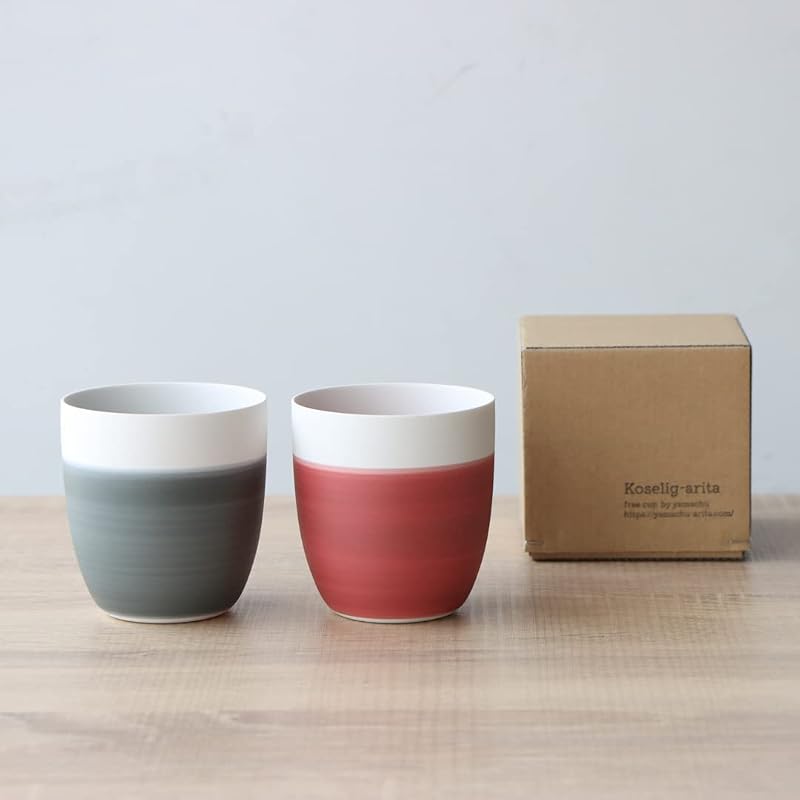 yamachu (山忠) 有田焼 Koselig-arita freecup フリーカップ コップ 200ml (グレー) 北欧 シンプル おしゃれ hygge