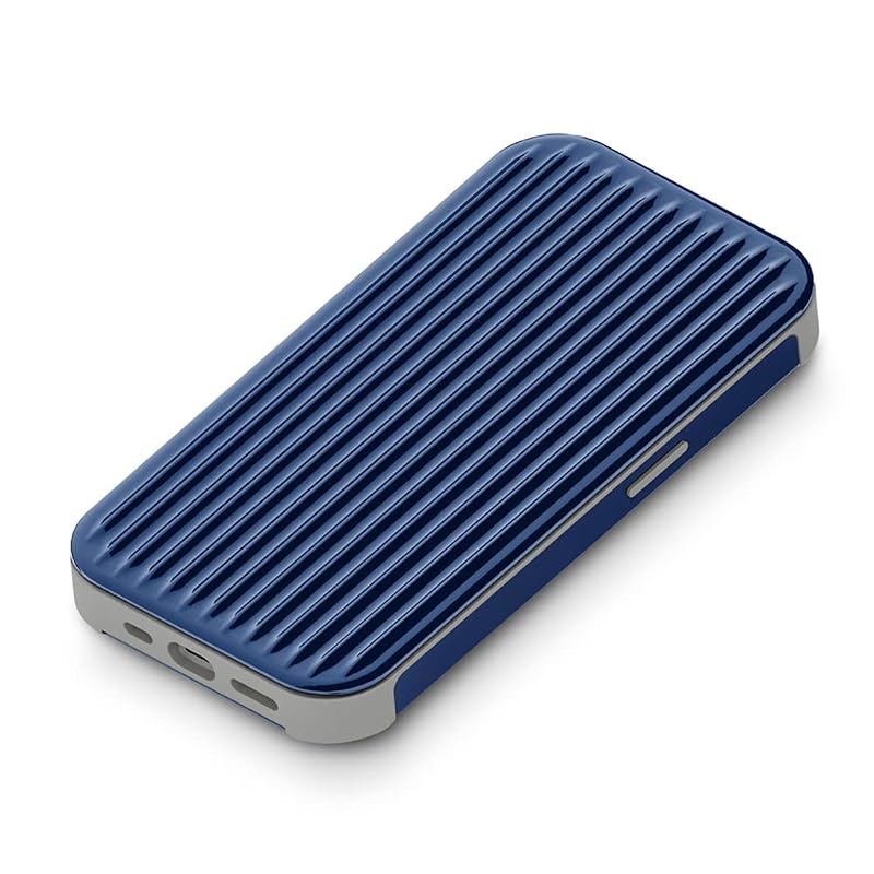 Premium Style iPhone14Pro 用 ハイブリッドフリップケース [ブルー]