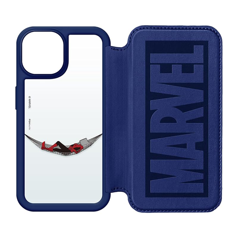 PGA ガラスフリップケース MARVEL スパイダーマン〔iPhone 13 mini用〕