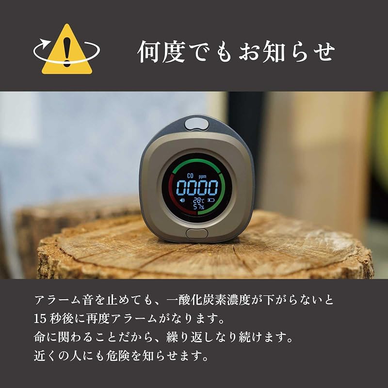 沢田テント 一酸化炭素チェッカー 日本製センサー カーキ SW-COJ1