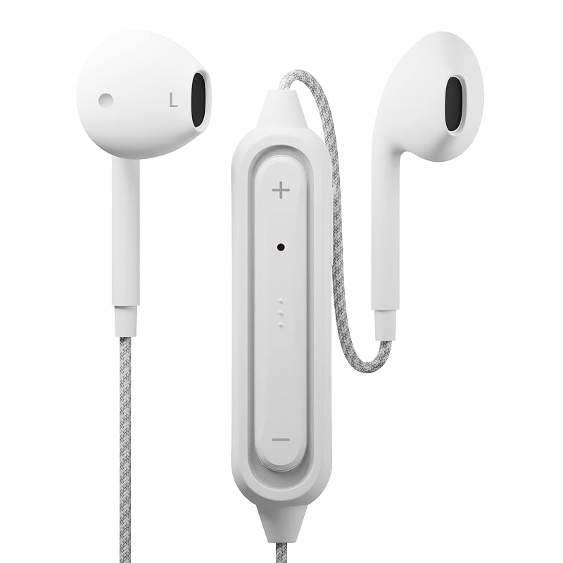 Premium Style Bluetooth 5.0搭載 ワイヤレスステレオイヤホン タフケーブル インナーイヤータイプ ホワイト