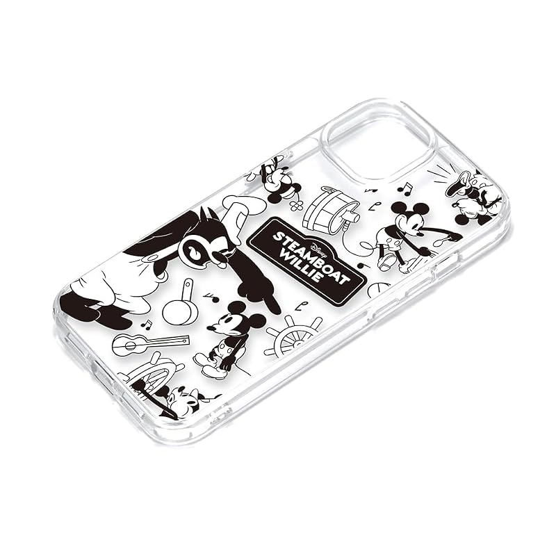 iPhone 15用 クリアハイブリッドケース [蒸気船ウィリー]