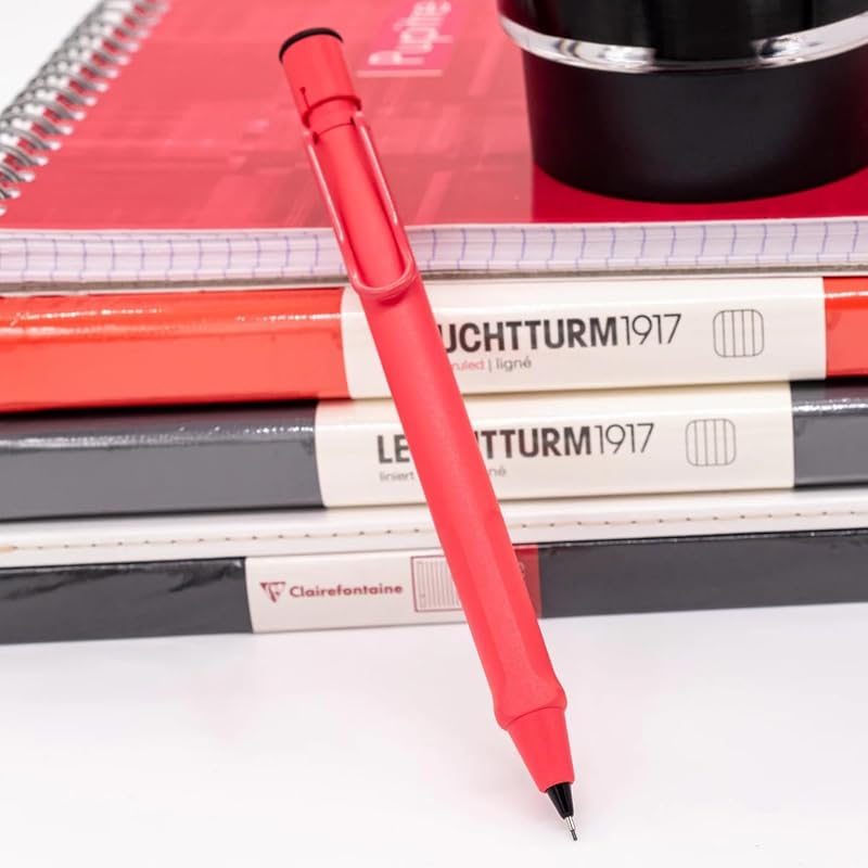 LAMY サファリサンセットコーラル - 人間工学に基づいたグリップとボディを備えたシャープペンシル。丈夫なASAプラスチック製。描画や筆記に最適 - LAMY M 41細字リフィル0.5mm、消しゴムチップ付き。