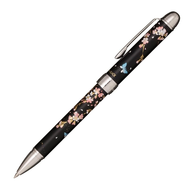セーラー万年筆 多機能ペン 2色+シャープ 優美蒔絵 枝垂桜 ブラック