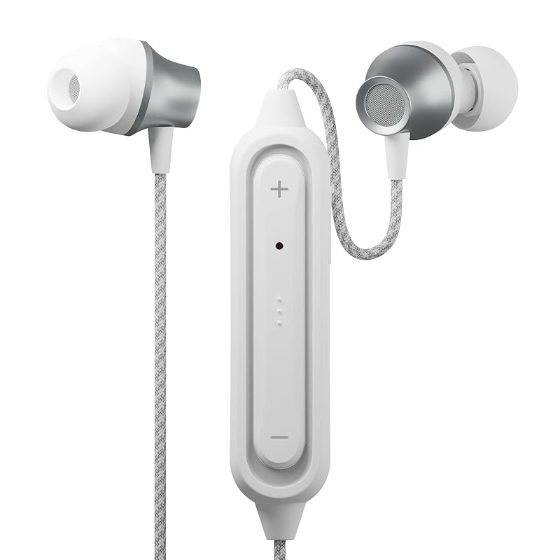 Premium Style Bluetooth 5.0搭載 ワイヤレスステレオイヤホン タフケーブル/カナルタイプ ホワイト