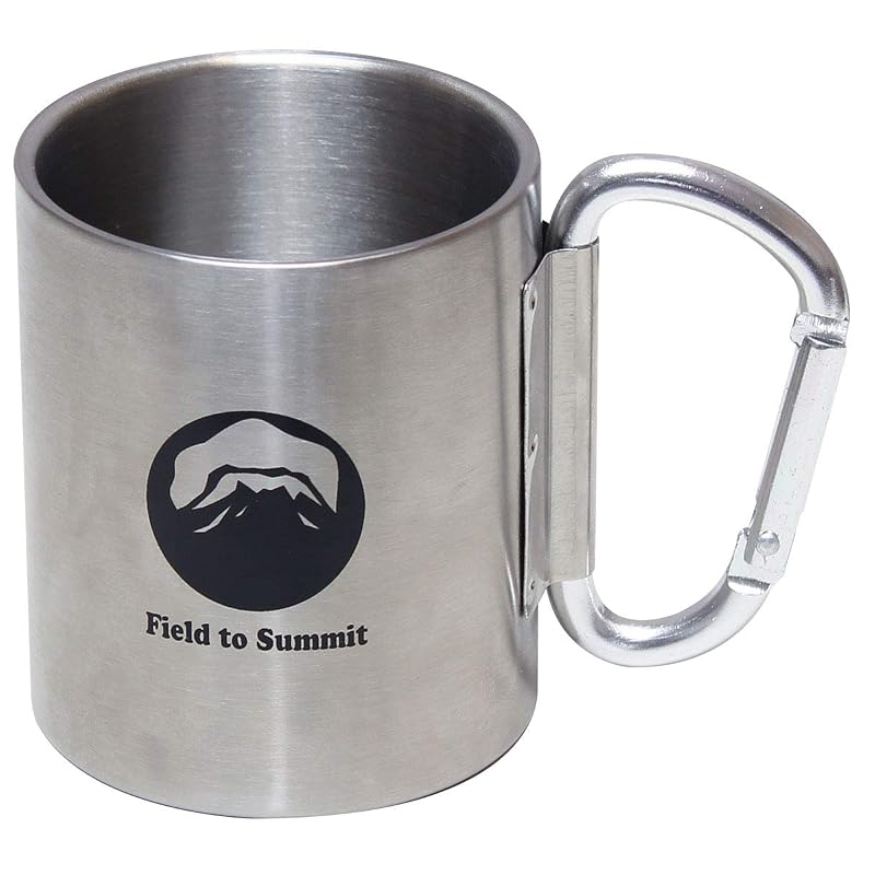 Field to Summit ステンWマグカップ・カラビナ 220ml OFCASM25C 二重壁 断熱 魔法瓶 ステンレス カップ 折りたたみ 旅行 アウトドア キャンプ カラビナ 便利 引っ掛け
