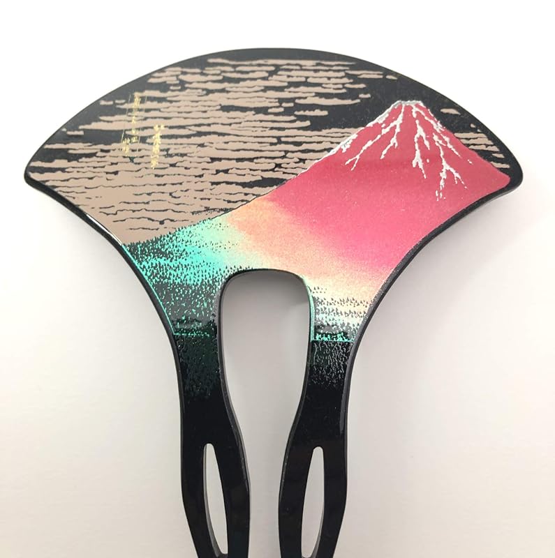 まえじゅう漆器 漆芸かんざし 赤富士(B) 4X-131