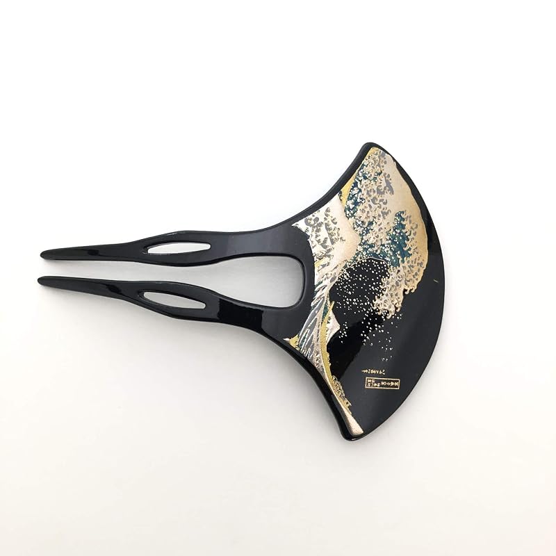 まえじゅう漆器 漆芸かんざし 波(B) 4X-132