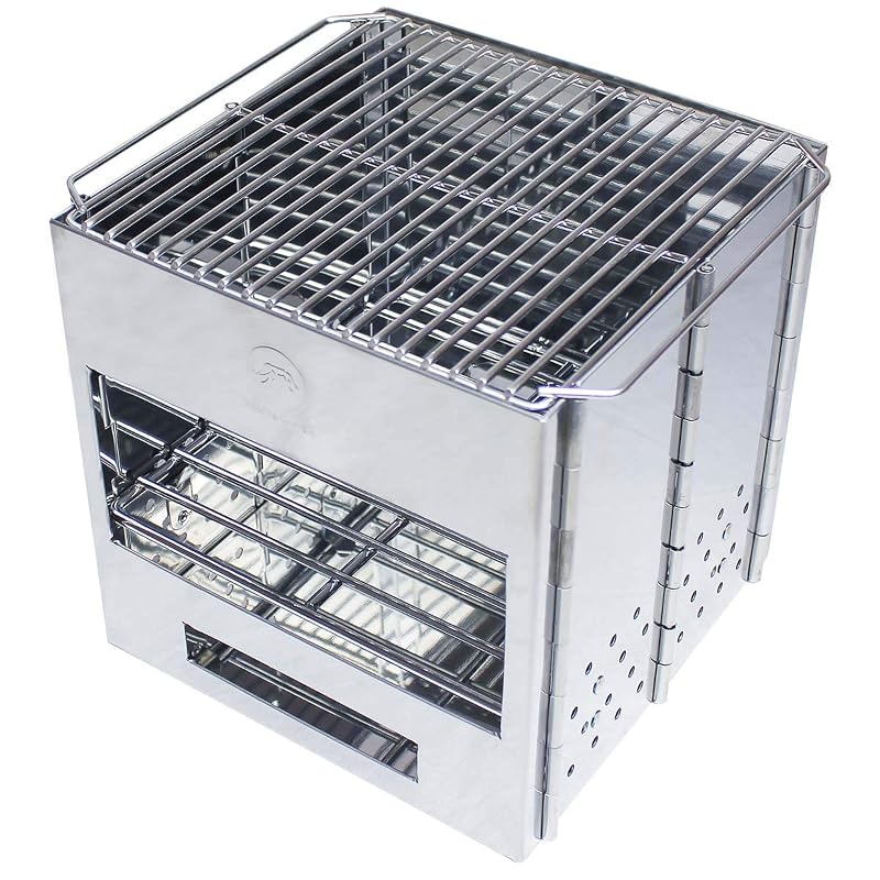富士見産業 焼・煮・炊 コンパクト万能グリル! FIRE GRILL ファイアグリル シルバー 本体:約w200×d200×h205mm 厚み0.6mm