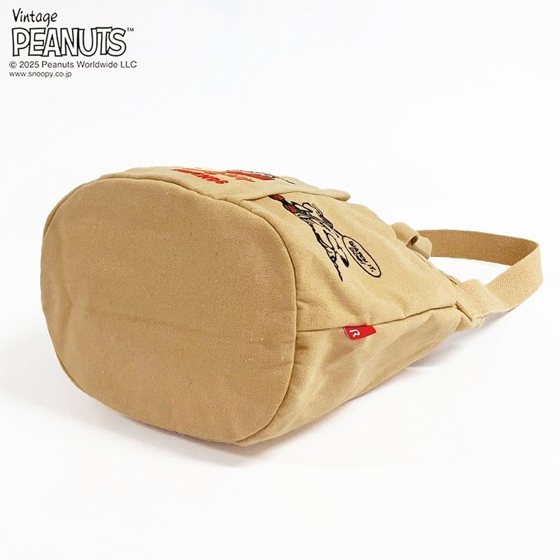 [ルートート] スヌーピー 刺繍 ショルダー付 小さめ トートバッグ IP デリ ポケッツ ピーナッツ 0C 8421 (04 ライトグレー)