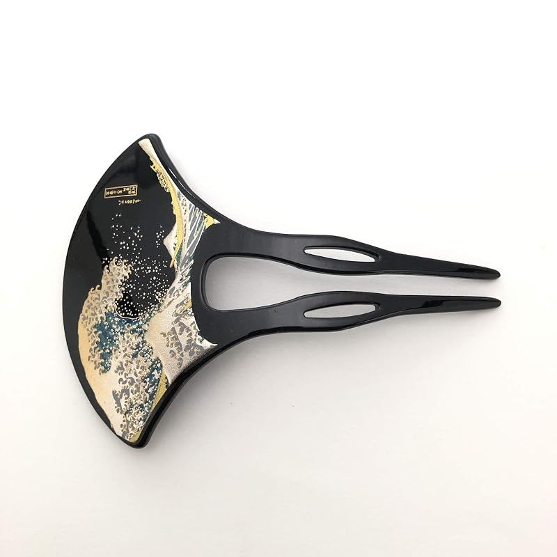 まえじゅう漆器 漆芸かんざし 波(B) 4X-132