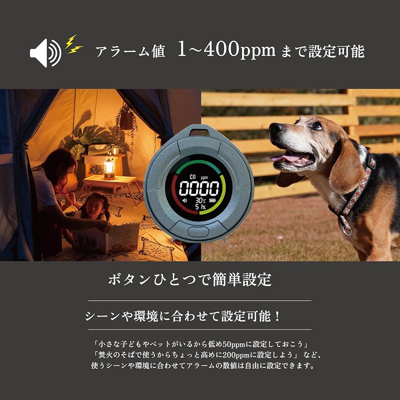 沢田テント 一酸化炭素チェッカー 日本製センサー ストーングレー SW-COJ1