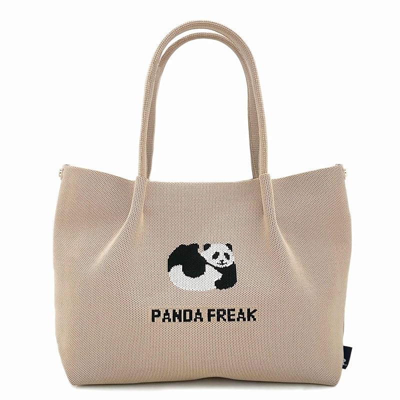 [ルートート] 2486 2487 小さめ 丸洗い可能 ニット素材 トートバッグ CJ デリ ルフル (Panda ベージュ)