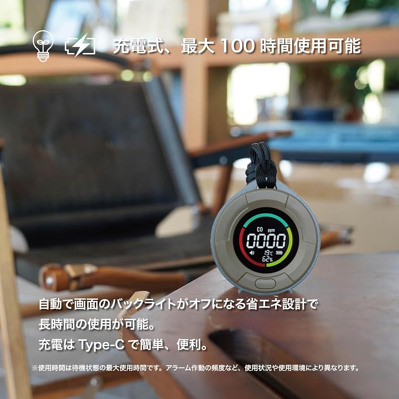 沢田テント 一酸化炭素チェッカー スタンダードモデル 充電式 COC2