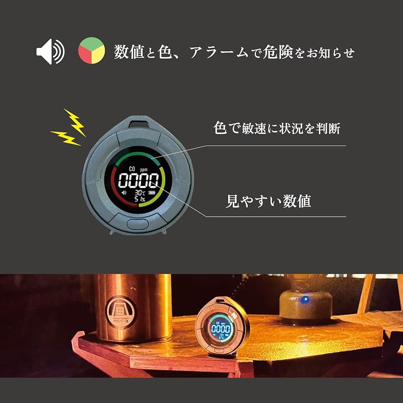 沢田テント 一酸化炭素チェッカー 日本製センサー ストーングレー SW-COJ1