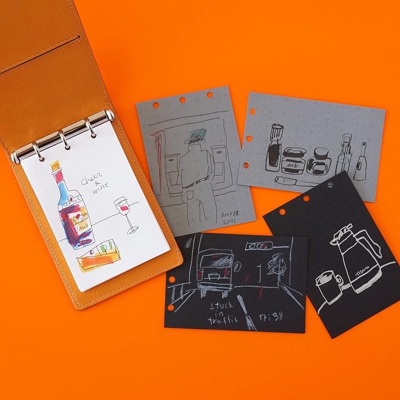 ロディア ミニ3穴システム手帳 RHODIA オーガナイザー(11×8cm リング径11mm 牛革) シック ブルー cf11ogz01-bl