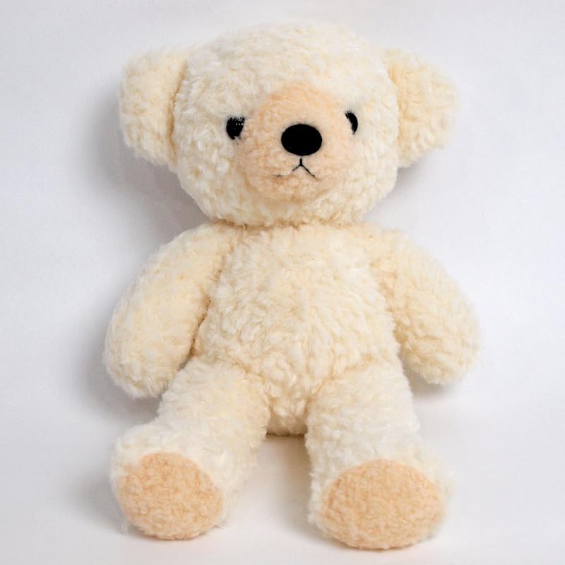 童心オリジナル 日本製 クマのフカフカ M ぬいぐるみ 高さ29cm クリーム