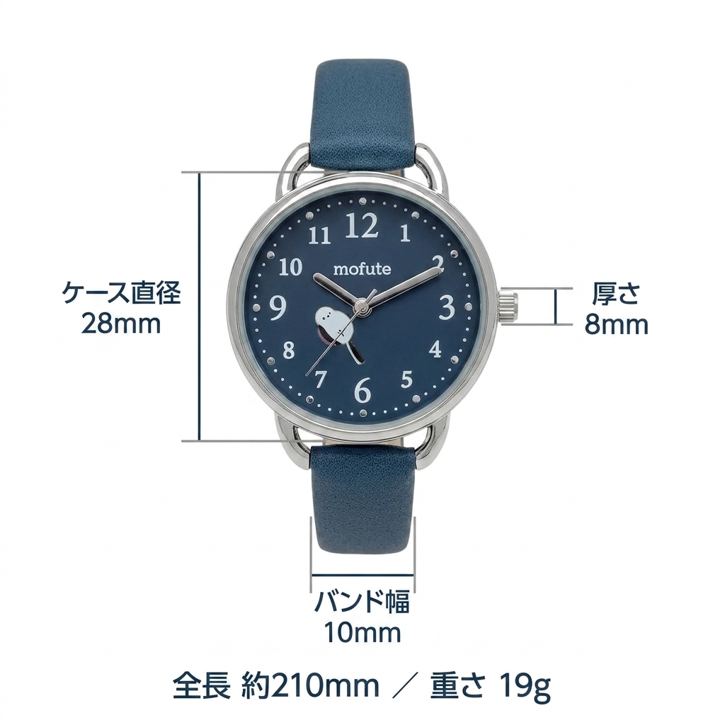 Fieldwork(フィールドワーク) 腕時計 アナログ レディース ゆきちゃん 合皮バンド レザーウォッチ シンプル シマエナガ 可愛い カジュアル 日常使い ネイビー MKL2425-4 NV