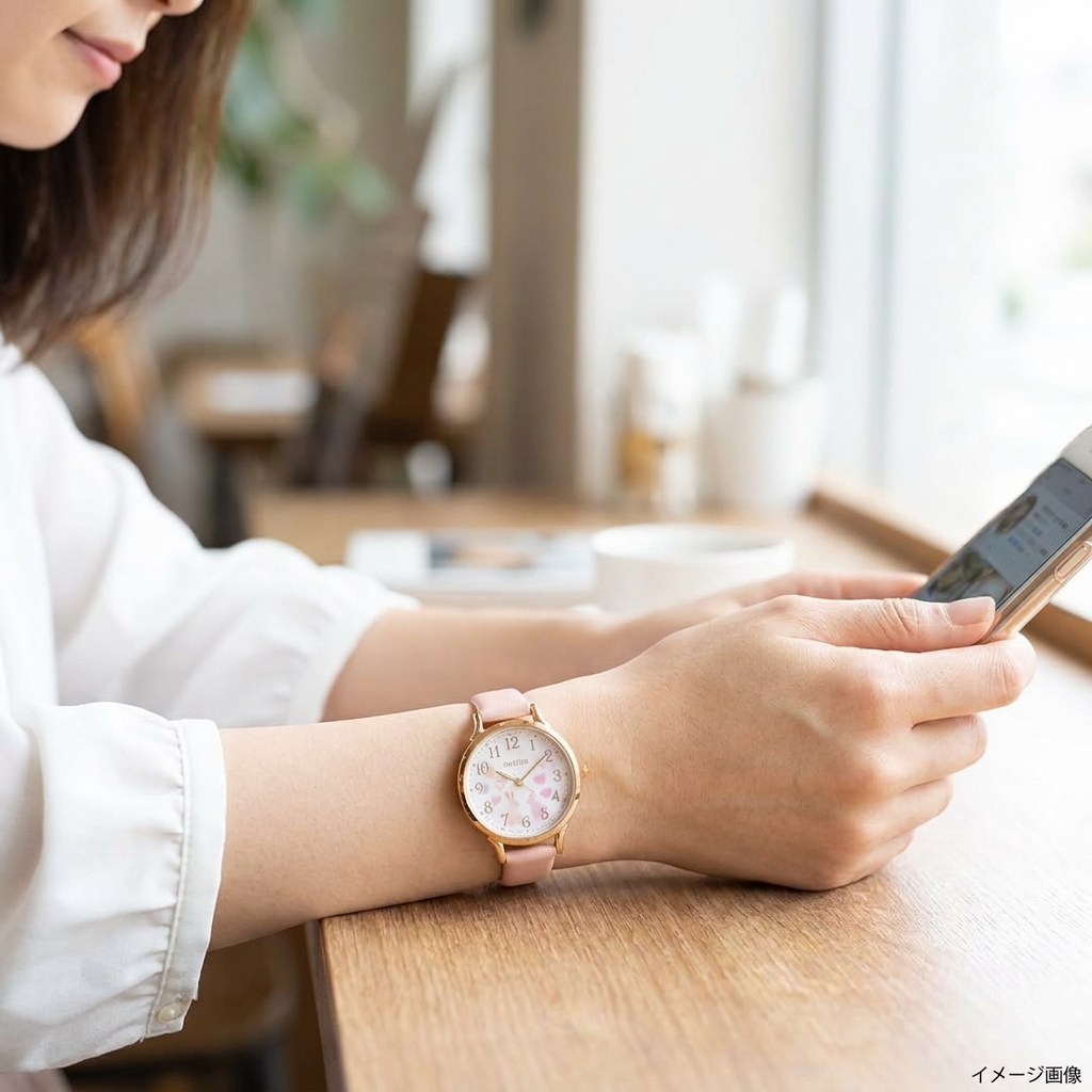 [フィールドワーク] 腕時計 アナログ シロップ 革ベルト GY006-2 レディース ピンク