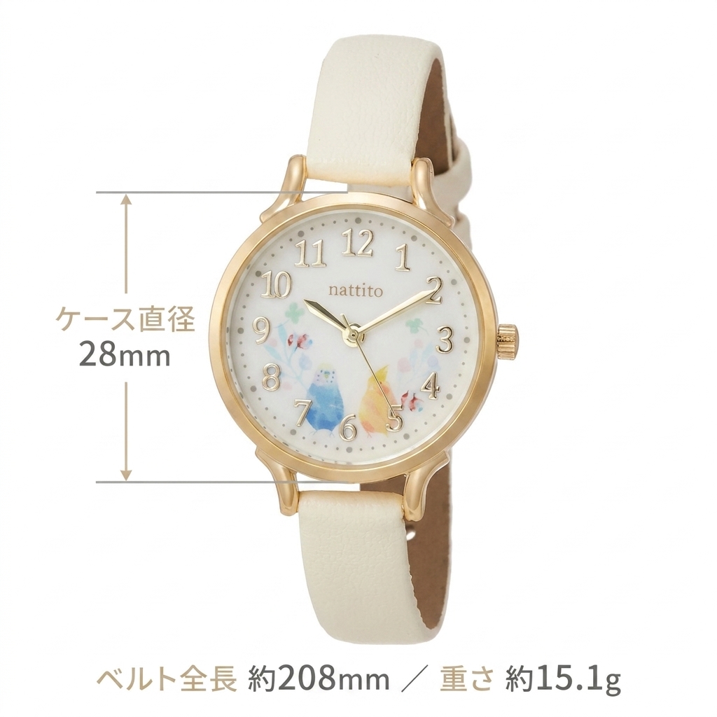 [フィールドワーク] 腕時計 アナログ シロップ 革ベルト GY006-1 レディース ホワイト