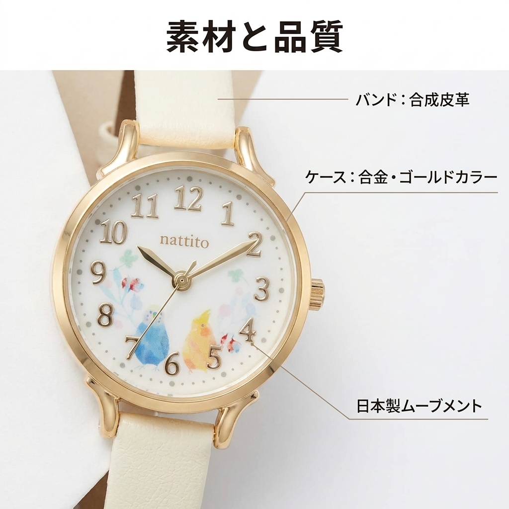 [フィールドワーク] 腕時計 アナログ シロップ 革ベルト GY006-1 レディース ホワイト